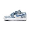 Детские кроссовки Air 1 Low ALT PS из стираного денима бело-голландско-синие DM8948-100