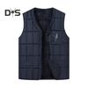Мужской жилет с V-образным вырезом, без рукавов, однобортный стеганый жилет, пальто с карманами на молнии, однотонная плюшевая подкладка, утолщенный терможилет, куртка