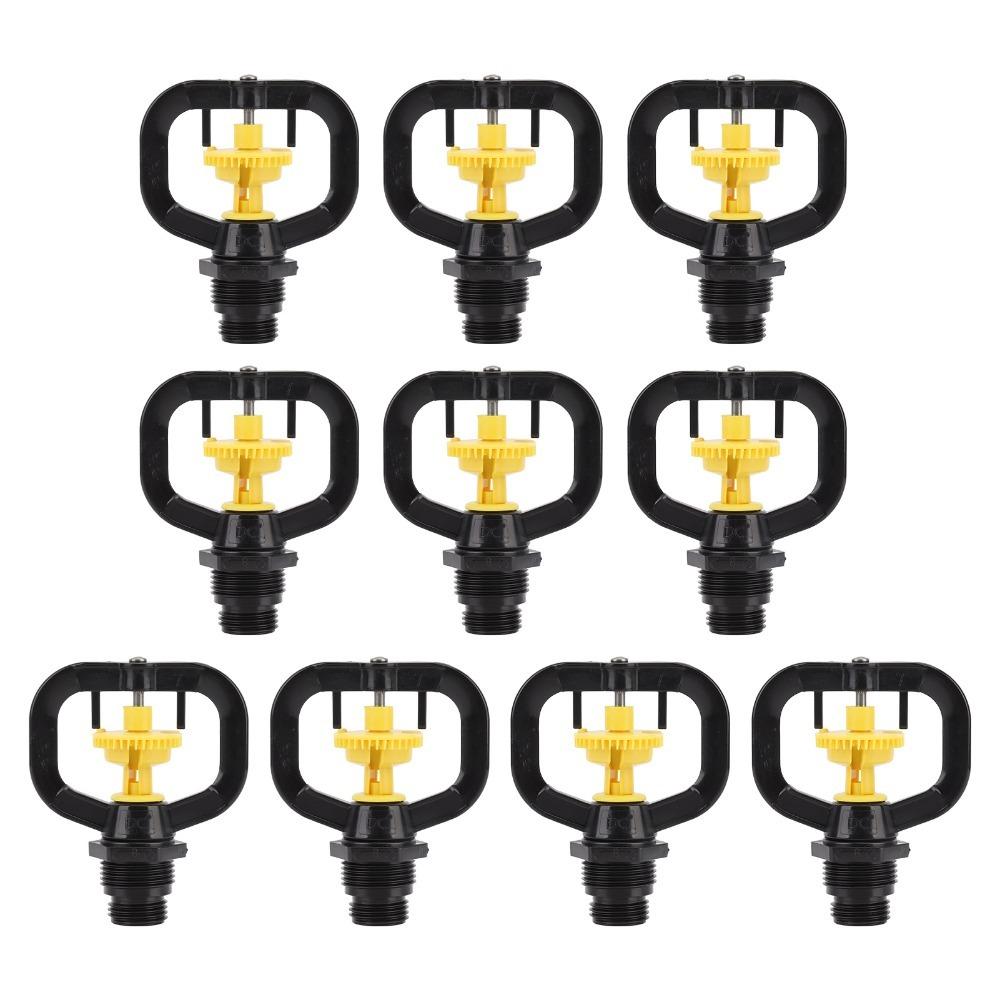 10PCS G1/2 and G3/4 Male Thread Rotating Irrigation Sprinklers 360 Degree Plastic Spinning Micro Nozzle Lightweight