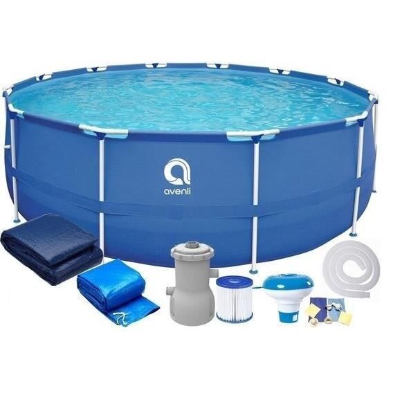 Piscine Hors Sol - Noname - 366x76 Cm - Avec Filtres Et Pompe - Couverture - Bleu