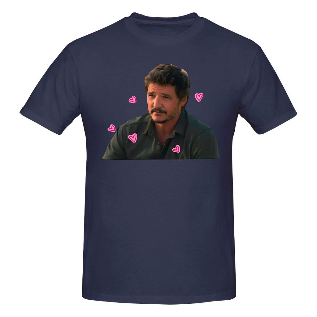 Pedro Pascal With Hearts Long Style Tshirt Niche Personality Fashion Sense Shirt