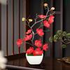 Artificial Plum Blossom Bonsai Pot Desktop Faux Potted Plant for Home