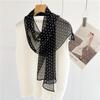 Шарф из шелкового жоржета в горошек в стиле Хепберн из шелка Mulberry — ретро-дизайн с косыми углами для женщин