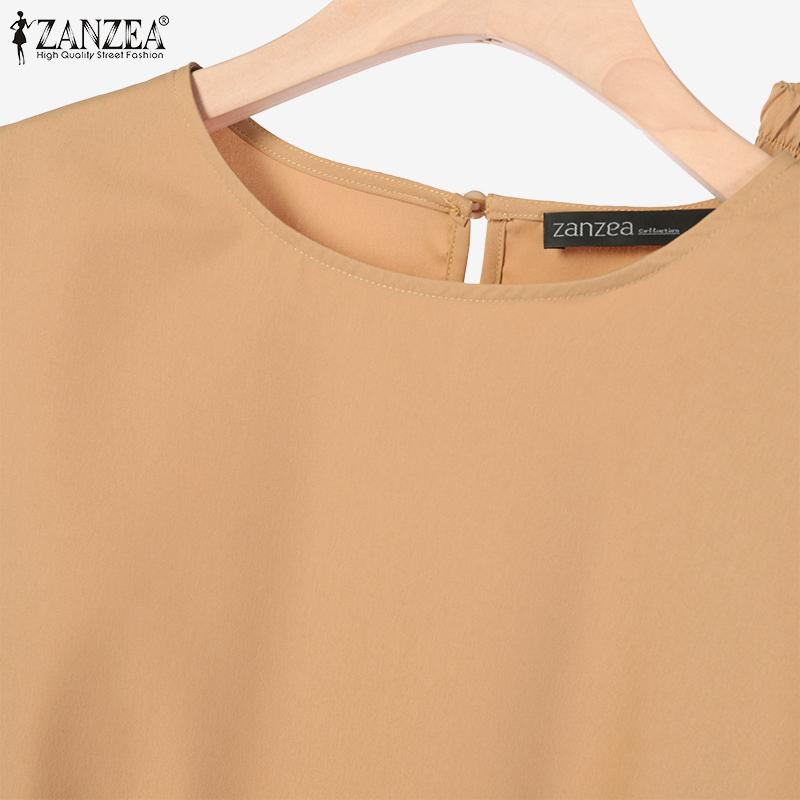 ZANZEA Летние наряды: женская блузка и брюки, повседневный костюм из двух предметов