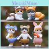 Cat Action Figure Model Collectible Toy With Bunny Ears Cute Animal Decor Gift