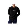 Jeans Embroidered Logo Loose Fit Crew Neck Long Sleeve Waffle T-Shirt Men Tops Black J30J325647-BEH