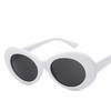 2024 Goggle Glasses Oval Sunglasses Ladies Trendy Hot Vintage Retro Sunglasses Women's White Black Eyewear UV