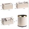 White Leather Marble Pattern Tissue & Storage Box