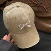 Бейсболка с розовым бантом для женщин Y2K корейская джинсовая кепка Snapback летняя регулируемая вышитая кепка для девочек и пап