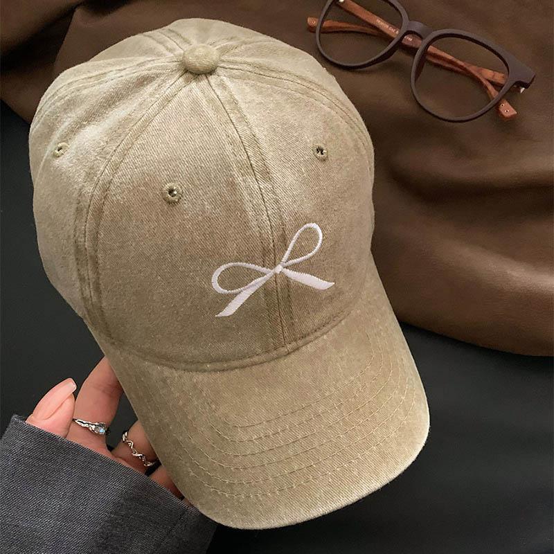 Бейсболка с розовым бантом для женщин Y2K корейская джинсовая кепка Snapback летняя регулируемая вышитая кепка для девочек и пап