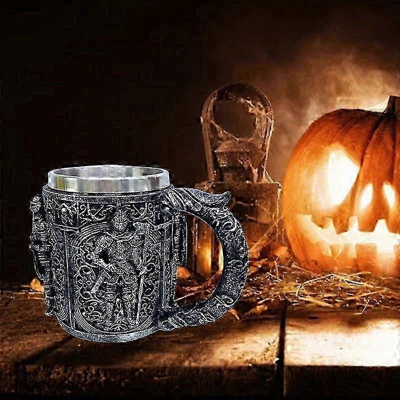 Beer Mug Wine Glass Coffee Cup 3D Stainless Steel Resin Skeleton Creative Gift~