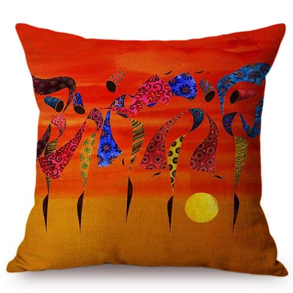 Abstract Africa Impression Dancing Africa Women Home Decor Throw Pillow Case Gold Sunset Oil Painting Art Gallery Cushion Cover