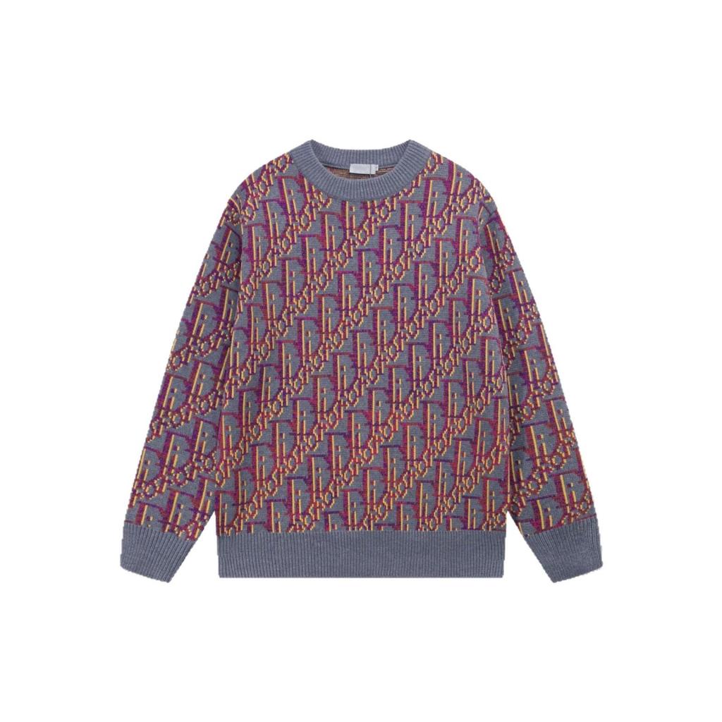 Унисекс джемпер D Brand из жаккардовой шерсти - С круглым вырезом, свободного кроя для осени/зимы