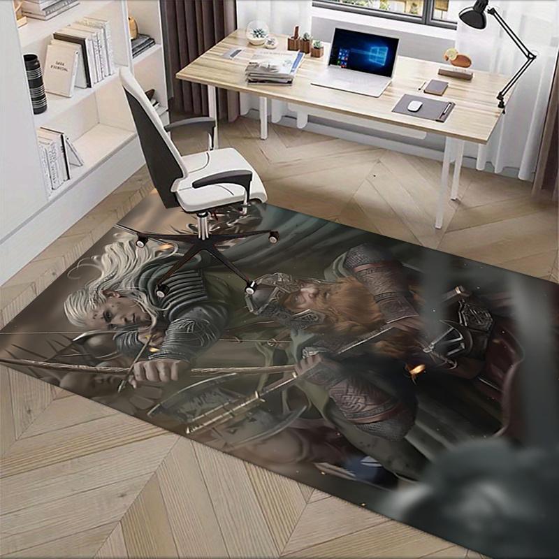 Lord of the Rings Polyester Office Carpet Chair Mats, Home Decor Dormitory Floor Protector with Anti-Skid Backing, Large Area Coverage,Chris