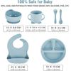 Children's Dishes Set Baby Silicone Tableware 6PCS Set Sucker Bowl Bib Cup Fork Spoon Set Maternal and Infant Supplies BPA  Free