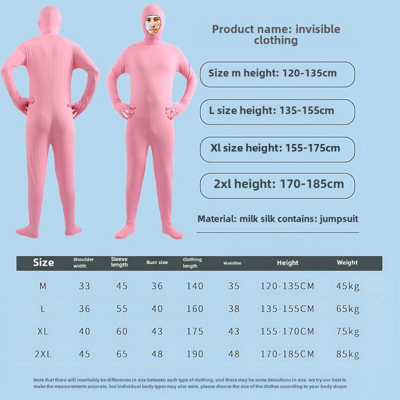 Men's Solid Color Black Invisible Halloween Jumpsuit (Available for Kids)