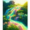 Frame Mountain Painting By Numbers For Adults Kits Rainbow Waterfall Landscape Picture By Numbers Starter Kit Diy Gift 40x50cm