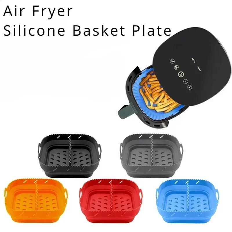 2024 New Air Fryer Tray Oven Baking Tray Pizza Fried Chicken Baking Tool Reusable Liner Easy To Clean Airfryer Silicone Basket
