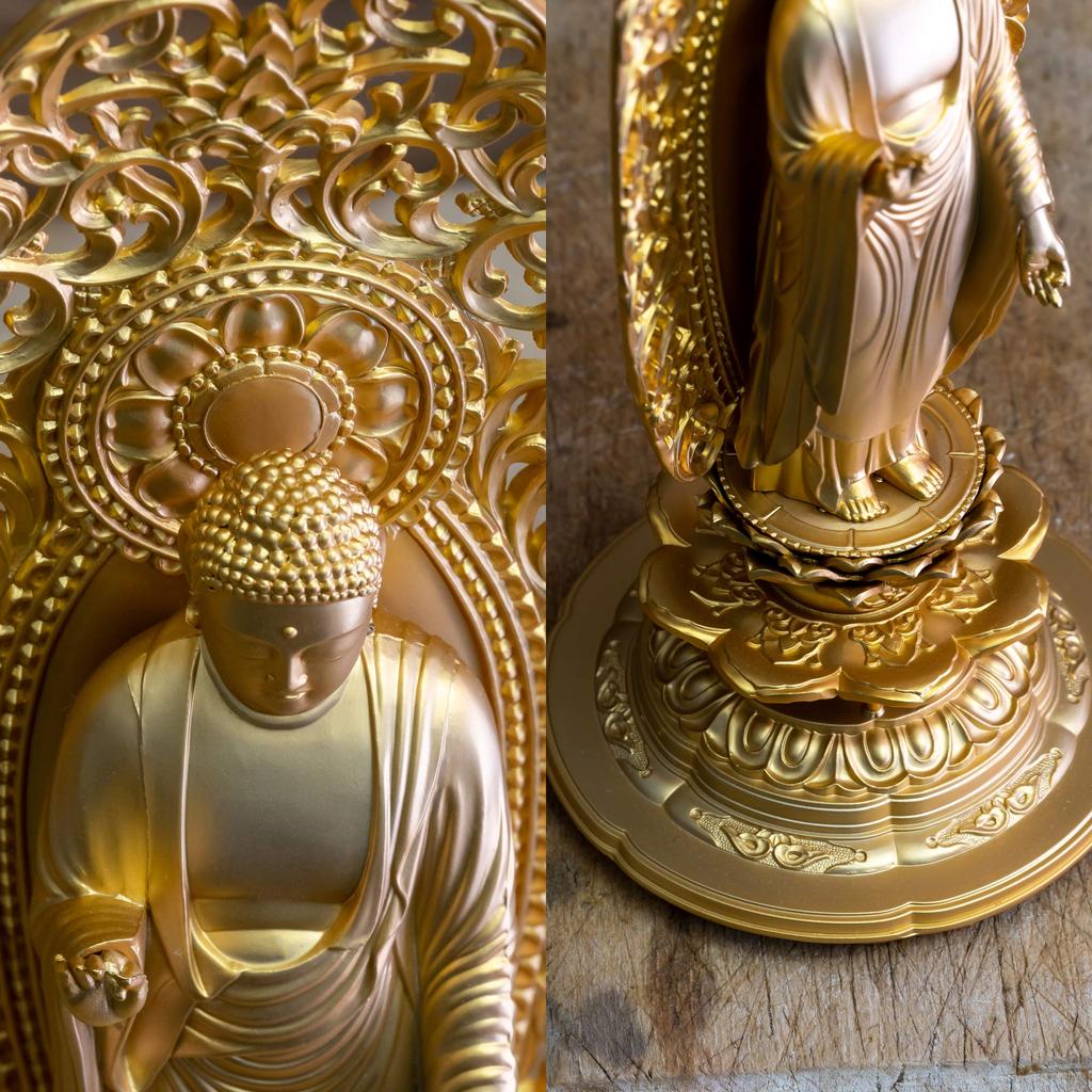 Amitabha Buddha statue, 25cm (gold plated/24k gold), sculptor: Matsuhisa Horin, model: "Jodo sect/Jishu sect", Takaoka bronzeware (Amitabha Buddha/XL)