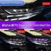 Black Warrior Smoked Headlight & Center Pillar Film for 25 Toyota Alphard Models - TPU Gloss Black