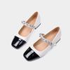 Square head small fragrant style single shoes women's thick heel 2025 spring light mouth French word with color matching Mary Jane shoes fairy style