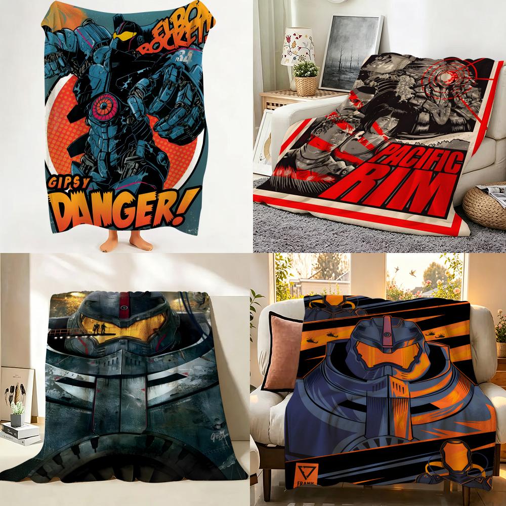 Movie P Pacific R Rim Throw Flannel Throw Blanket Suitable for Sofa Living Room Bedroom