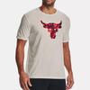 Under Armour Мужская футболка с круглым вырезом Project Rock Brahma Bull Винтажный принт Цвет: Слоновая кость-Белый 1361733-130