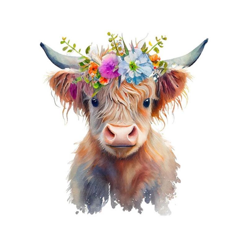 Абстрактные милые картины на холсте с изображением коров Хайленд, акварельные постеры и принты с изображением коров Хайленд, настенные художественные картины для домашнего декора