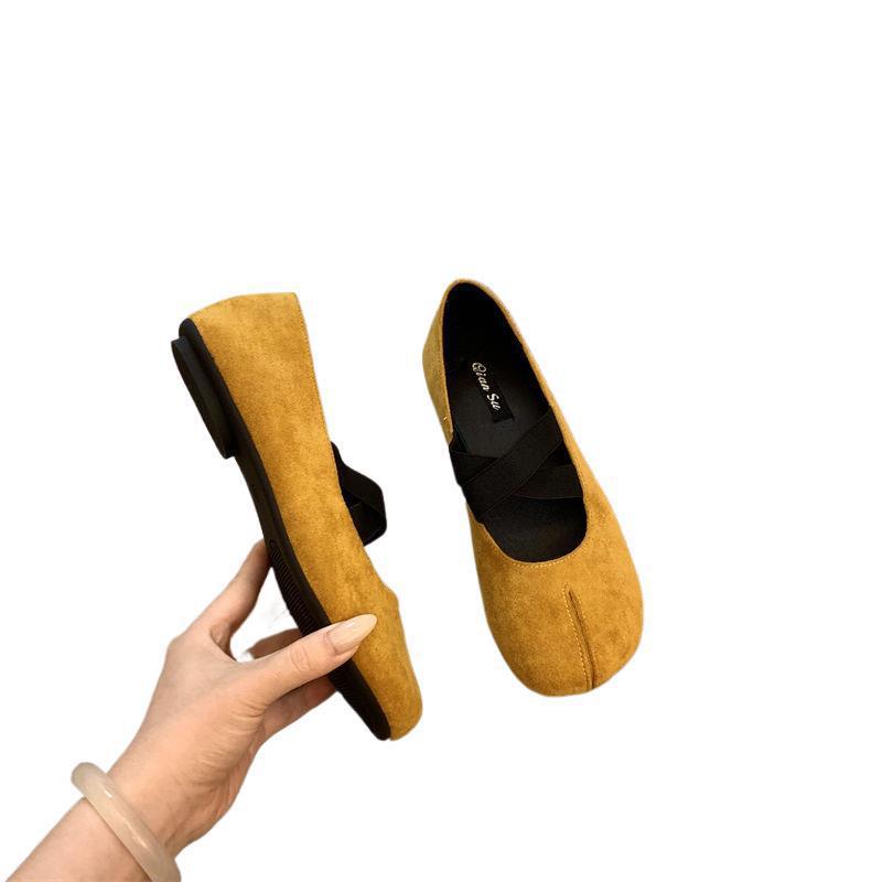 Балетки с перекрещивающимися ремешками, легкий носок, ретро-мода, универсальные и удобные однобортные туфли Мэри Джейн с плоским дном и раздвоенным носком для женщин