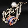 Exquisite Corsage Pin Multi Enamel Fish Brooches Crystal Rhinestone Animal Brooch Suit