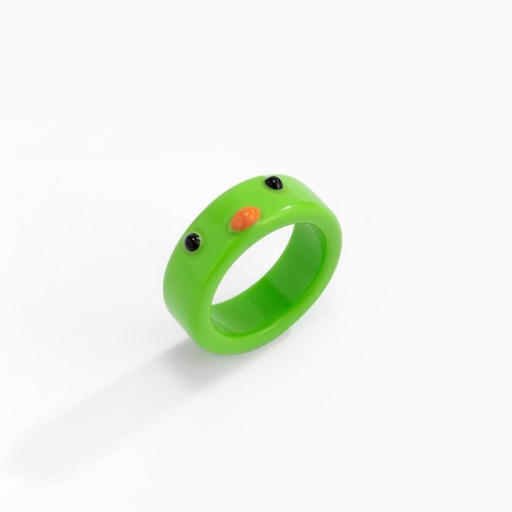 Geometric Animal Girls Women Colorful Contrast Resin Ring Acrylic Fashion Jewelry Frog Finger Rings