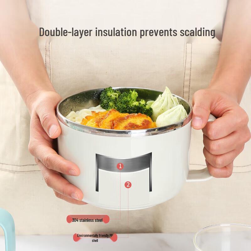 MAXCOOK 304 Stainless Steel Noodle Bowl with Lid
