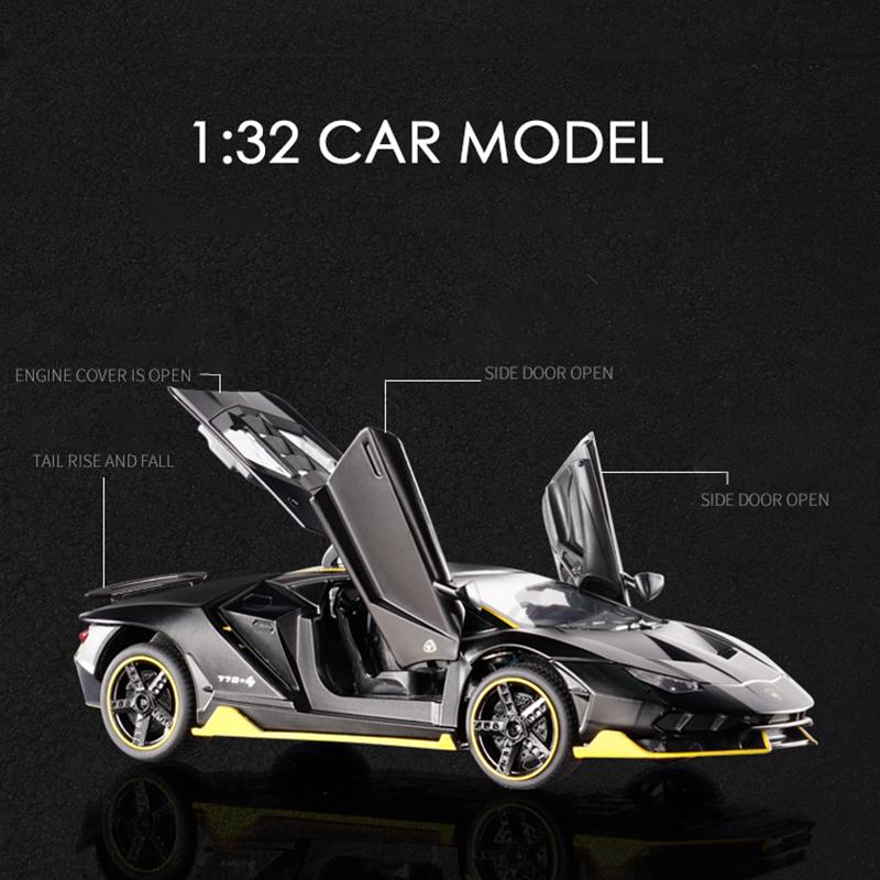 1/32 Lamborghini LP770 автомобиль литой спортивный автомобиль модель литой звук супер гоночный подъемный хвост детская игрушечная машинка для детей мальчик подарок
