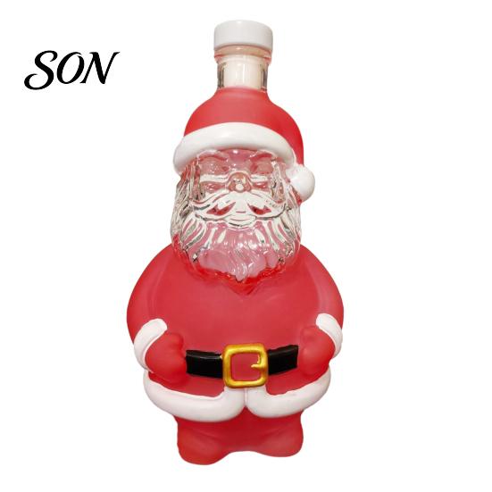 Unique Christmas Gift for Men Santa Claus Whiskey Decanter Liquor Storage, 320ml Glass Wine Drink Container Bottle, Decorative Holiday Home