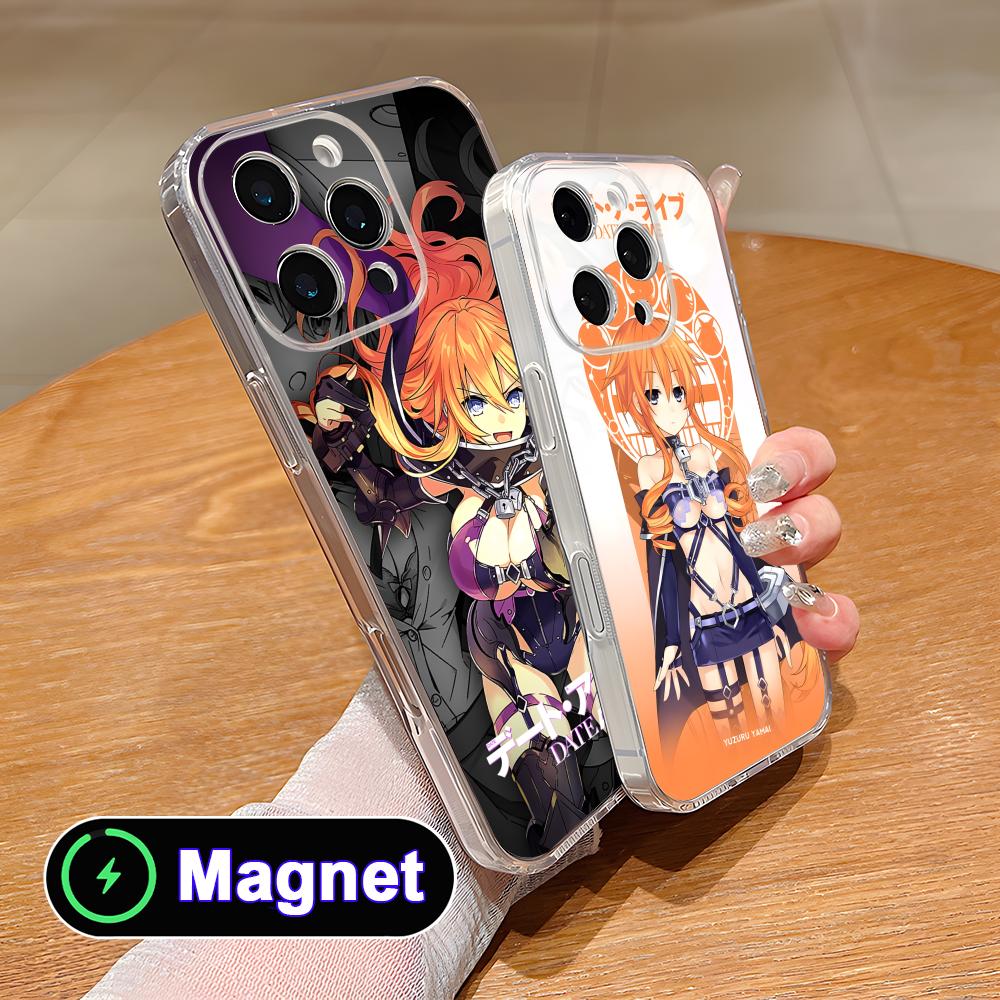 Date a Live Ямаи Кагуя Прозрачный чехол для телефона Magsafe для iPhone 17 16 15 14 13 12 11 Air Pro Max Plus Mini Цветная обложка