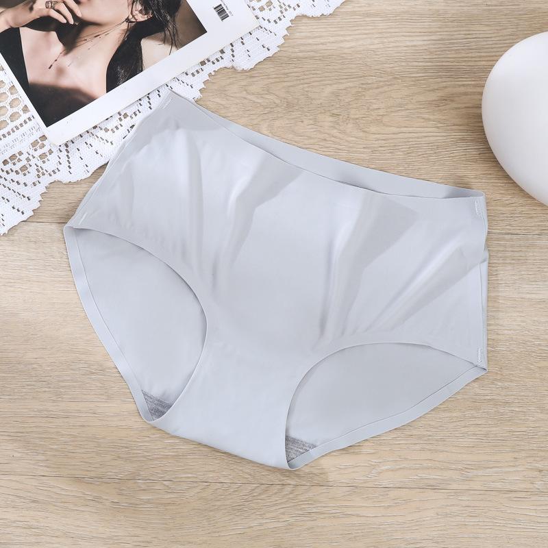 Женское бесшовное нижнее белье Ice Silk, цельное нижнее белье, дышащие сексуальные трусы, треугольные трусики со средней талией
