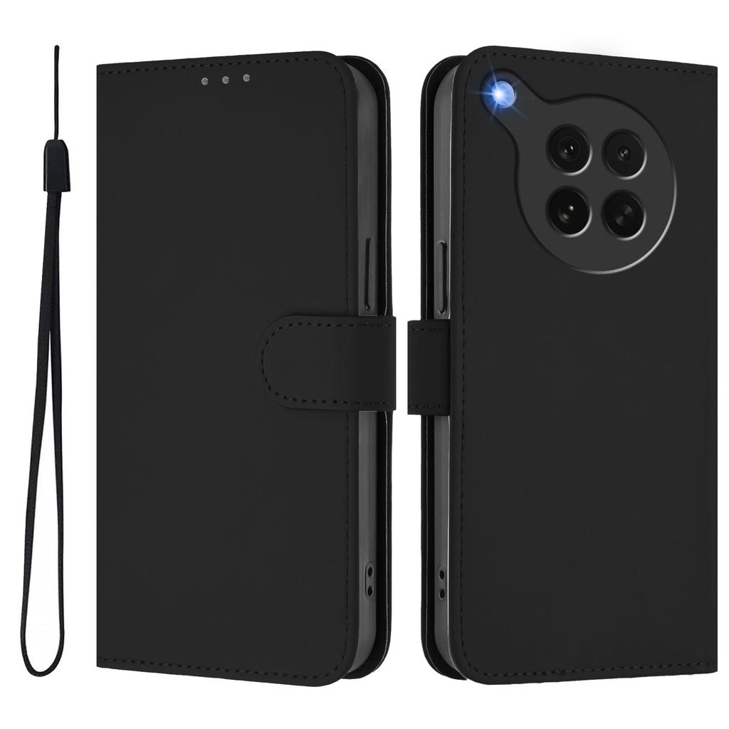 For Oppo Find X8s 5G Case Solid Color Wallet Leather Phone Cover with Strap