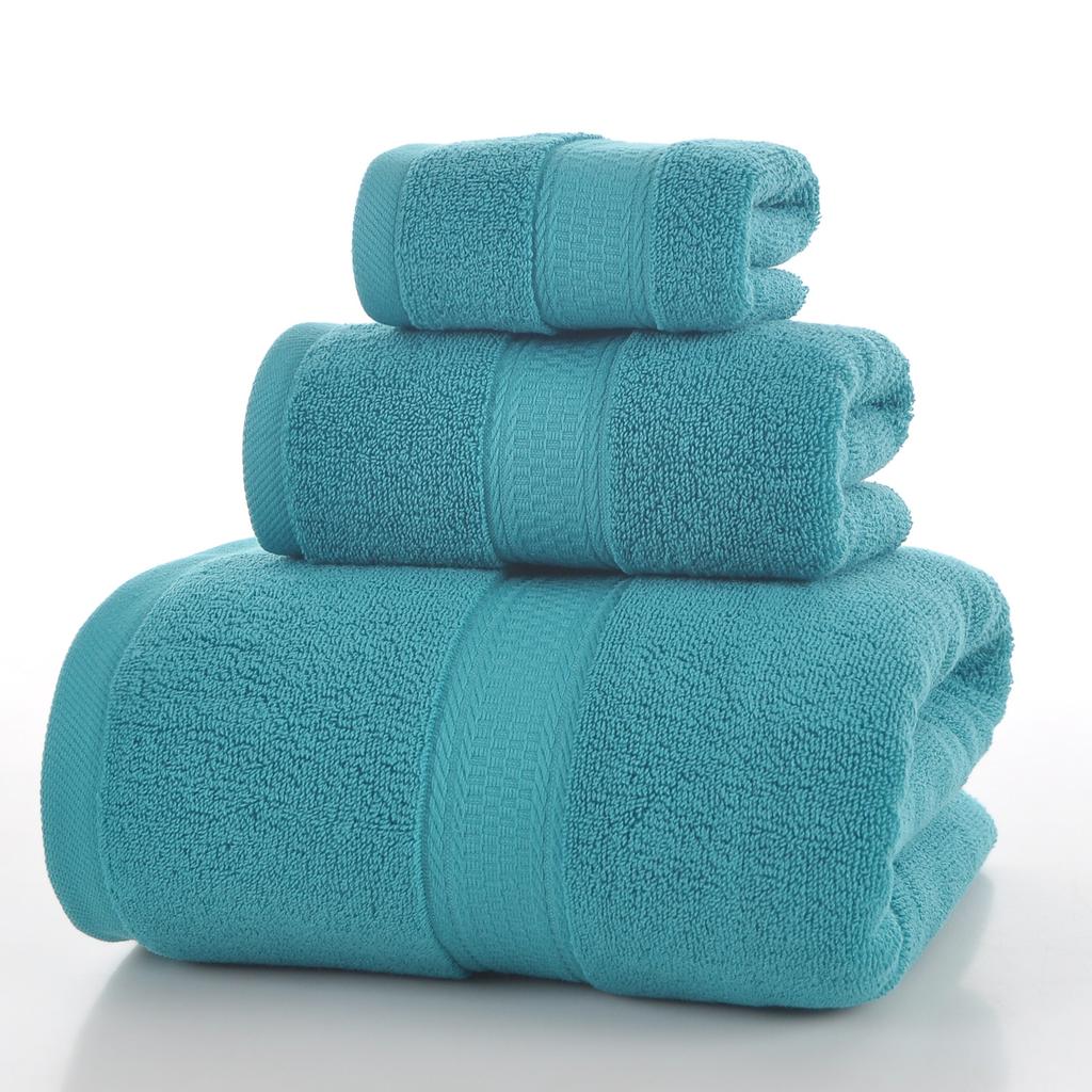 Style, plain cotton towel, threepiece household towel, soft and absorbent.
