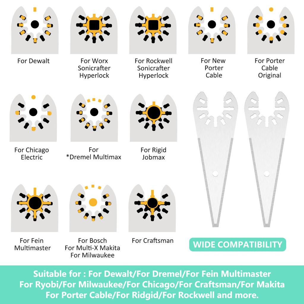 Многофункциональный скребок Оснастка для осциллирующей пилы Нержавеющая сталь Гибкий скребок для многофункционального инструмента для удаления краски затирки клея
