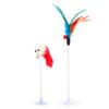 Funny Cat Toys Elastic Colorful Mouse With Feather Spring Bottom Sucker Toys For Cats Kitten Playing Scratch Toys Random Colors