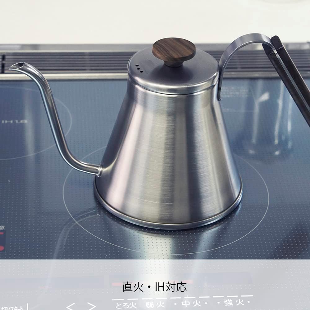 HARIO(ハリオ) V60 ドリップケトル・ウッド 実用容量800mL 直火/IH対応 シルバー プレゼント ギフト 贈り物 VKW-120-HSV