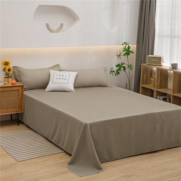 Soft Cotton Sheet Anti Dust Mite Mattress Cover Anti-Bacteria Flat Sheets Pure Color Bed Sheets Simple and Thickened Skin Friendly Double Bed