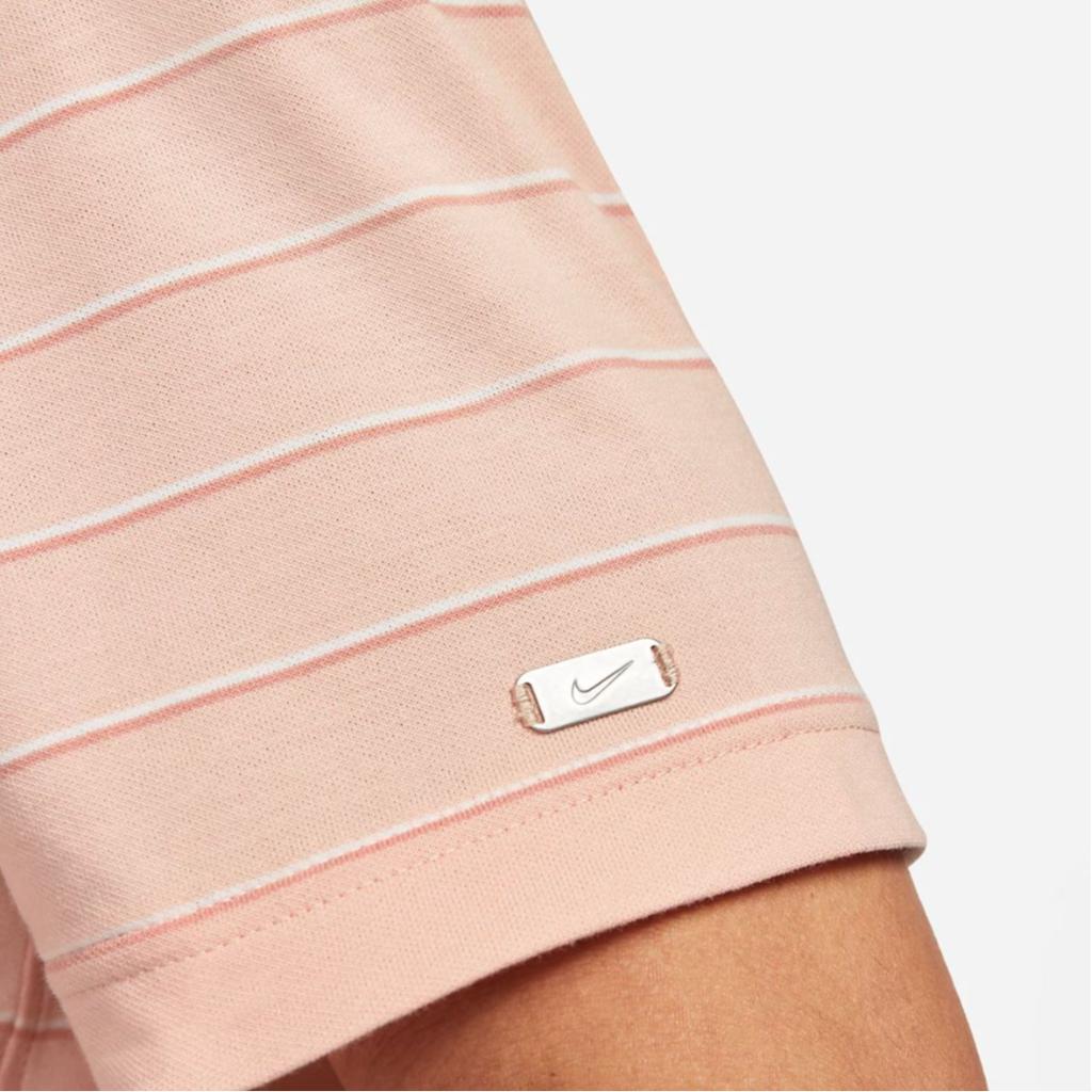 Nike Dri-FIT Полосатые дышащие мужские рубашки-поло с короткими рукавами и воротником Arctic-Orange DH0892-800