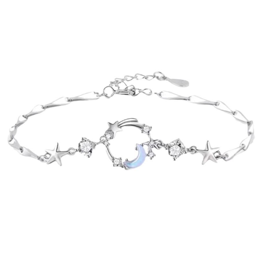 Браслет с рассеянным светом «Звезда и Луна» Женский Легкая роскошь Нежный Лунный камень Луна Звезда Браслет Универсальное Ювелирное изделие Подарок