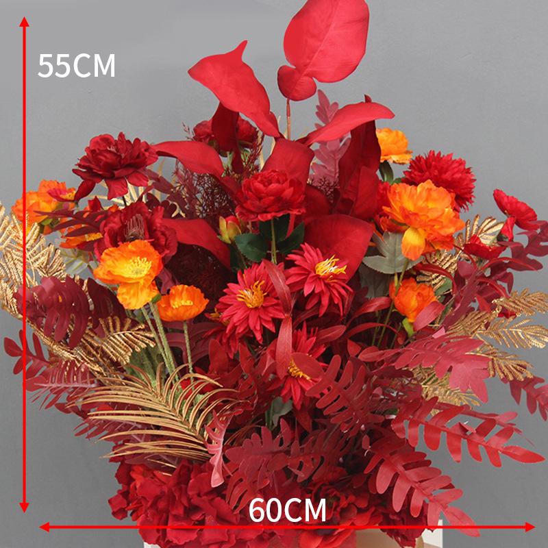 Свадебное цветочное оформление 2025: Сцена банкетного приема по случаю помолвки, Цветочные ряды для дороги/сцены, Цветы для арки, Искусственная имитация фона, Флористическое искусство.