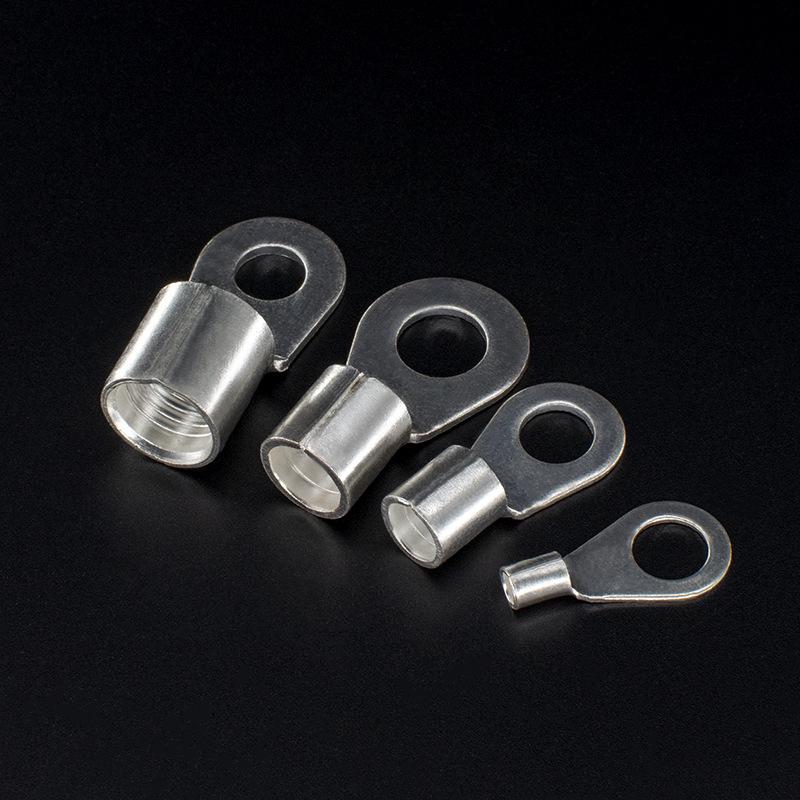 Brass Purple Copper Plated Silver OT6-6 Copper Lug, 1000 pcs Cold Press Bare Terminal Wire Lug