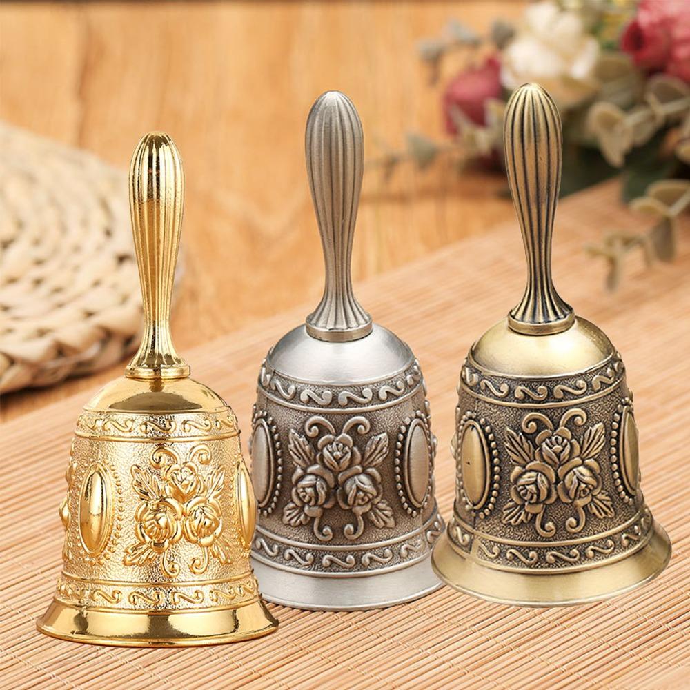 Polished Finish Metal Hand Bell Lotus Vintage Hand Bell Handbells Brass Call Bell For Teacher