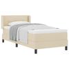 Boxspring Bed with Headboard Cream 200 X 80 Cm Fabric