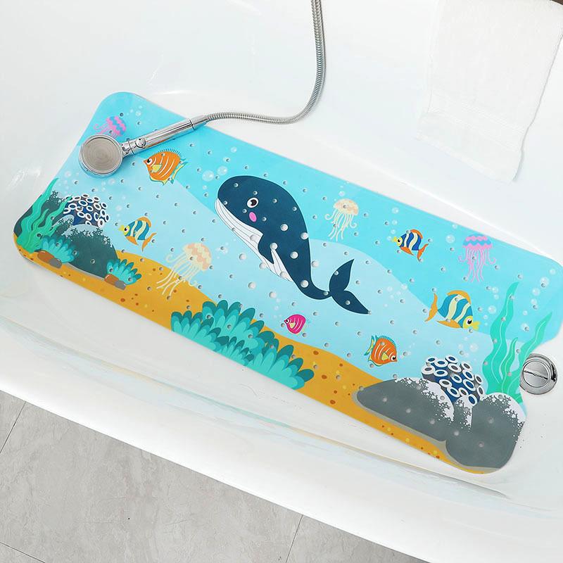 Long Cartoon Non-Slip Bath Mat, Anti-Skid Shower Bathtub Mats with Sucker, Soft Pad, Kid's Bathroom Carpet, Elder Rug, 40x100cm