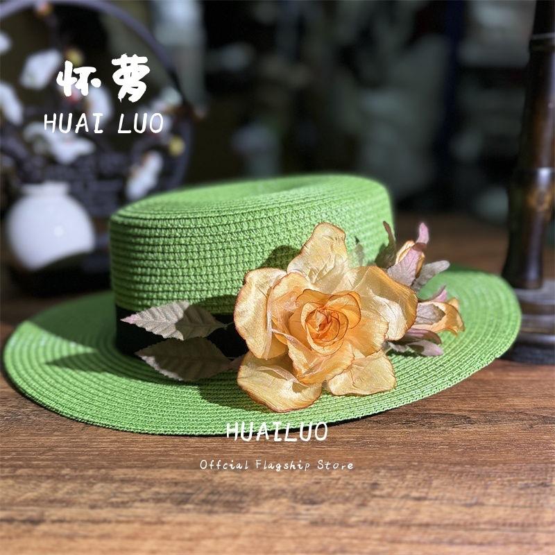 New hand-woven flower vacation beach summer hat sun hat seaside sun protection sun hat